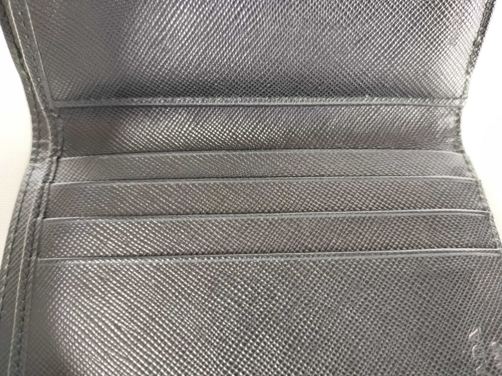 PRADA プラダ 財布 トライアングルロゴ ブラック ナイロン ユニセックス Wホック 二つ折り財布 三角ロゴマーク