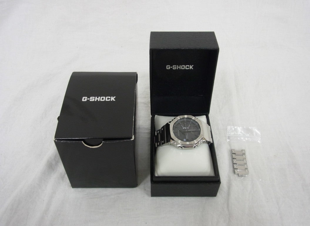 CASIO カシオ 腕時計 G-SHOCK FULL METAL 2100 Series GM-B2100SD-1AJF グレー シルバー系 ステンレススチール メンズ アナデジ 超美品