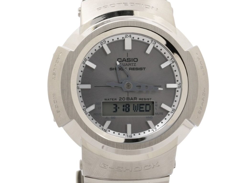 CASIO カシオ 腕時計 G-SHOCK FULL METAL AW-500 SERIES AWM-500D-1A8JF グレー シルバー系 ステンレススチール メンズ アナデジ 超美品