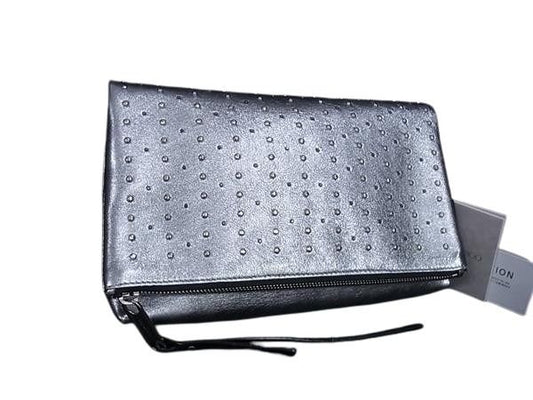 JIMMY CHOO ジミーチュウ クラッチバッグ シルバー系 レザー レディース スタッズ 二つ折りバッグ 美品