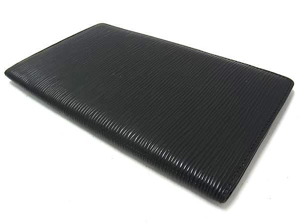 LOUIS VUITTON ルイヴィトン 長財布 ポルトシェキエ カルト クレディ M63732 ブラック系 エピ レザー メンズ 二つ折り財布 札入れ 美品