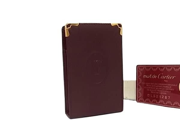 Cartier カルティエ シガレットケース マストライン 3184111 ボルドー系 レザー ユニセックス 煙草入れ 超美品