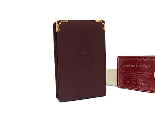 Cartier カルティエ シガレットケース マストライン 3184111 ボルドー系 レザー ユニセックス 煙草入れ 超美品