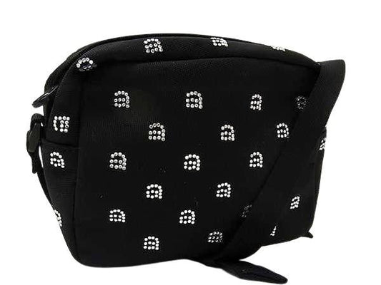 Alexander Wang アレキサンダーワン ショルダーバッグ カメラバッグ クリスタル ロゴ ブラック系 ナイロンキャンバス レディース 超美品