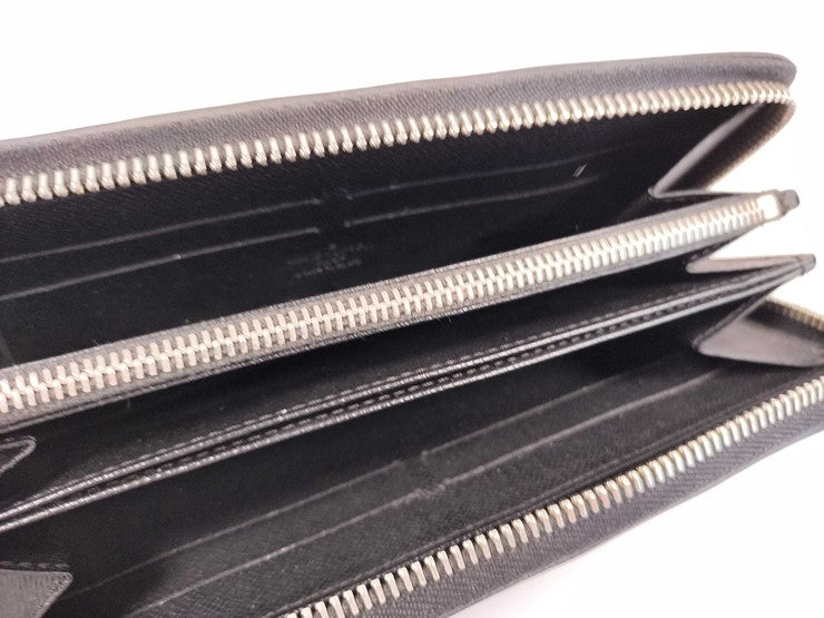 LOUIS VUITTON ルイヴィトン 長財布 エピ ジッピー ウォレット M60072 ノワール系 レザー ユニセックス ラウンドファスナー シルバー金具 美品