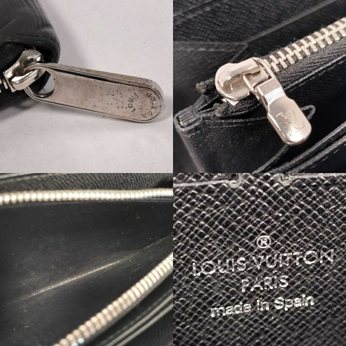LOUIS VUITTON ルイヴィトン 長財布 エピ ジッピー ウォレット M60072 ノワール系 レザー ユニセックス ラウンドファスナー シルバー金具 美品