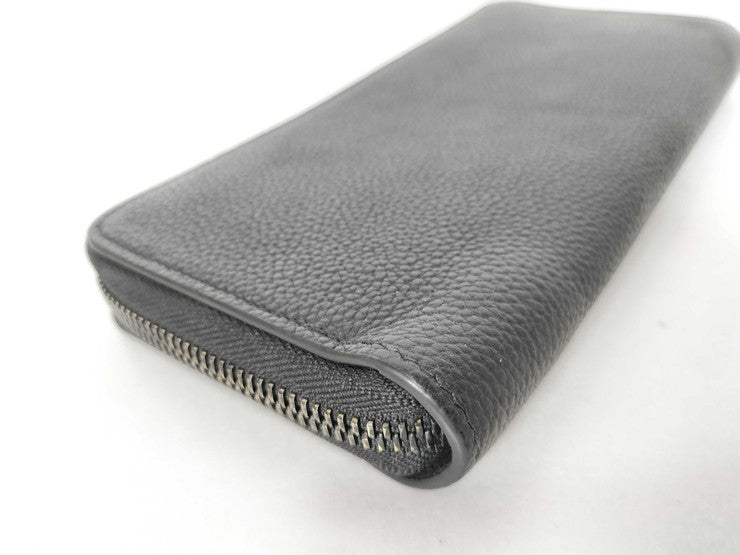 LOUIS VUITTON ルイヴィトン 長財布 LV アエログラム ジッピー ウォレット ホリゾンタル M25959 ブラック系 カーフレザー メンズ ラウンドファスナー ブラック金具 美品