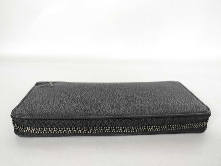 LOUIS VUITTON ルイヴィトン 長財布 LV アエログラム ジッピー ウォレット ホリゾンタル M25959 ブラック系 カーフレザー メンズ ラウンドファスナー ブラック金具 美品