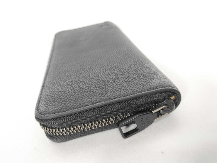 LOUIS VUITTON ルイヴィトン 長財布 LV アエログラム ジッピー ウォレット ホリゾンタル M25959 ブラック系 カーフレザー メンズ ラウンドファスナー ブラック金具 美品