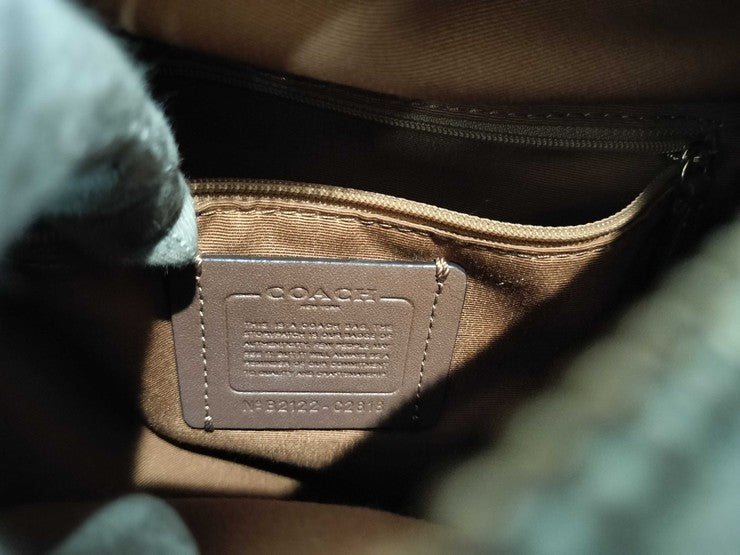 COACH コーチ ショルダーバッグ ヴァル ダッフル C2818 チョーク系 リファインド ペブル レザー レディース ゴールド金具 美品