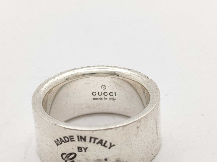 GUCCI グッチ 指輪 ロゴ リング シルバー系 Ag925 ユニセックス ヴィンテージ 美品