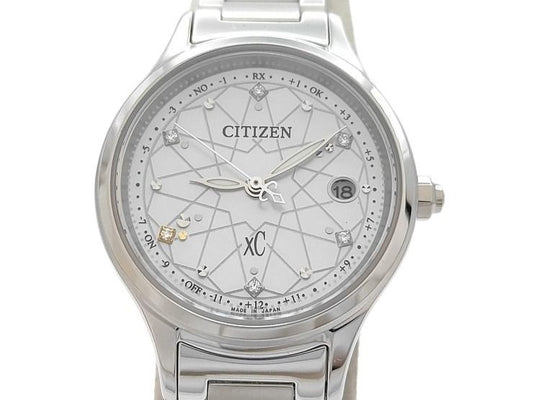 CITIZEN シチズン 腕時計 XC クロスシー ES9490-87D 白蝶貝文字板 シルバー系 チタニウム レディース ソーラー電波 アナログ 超美品