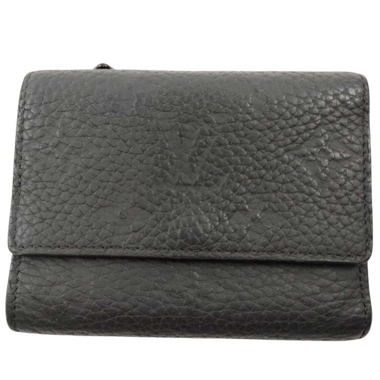 LOUIS VUITTON ルイヴィトン 三つ折り財布 ポルトフォイユ パイロット M82556 ブラツク系 トリヨンレザー メンズ コンパクトウォレット 美品
