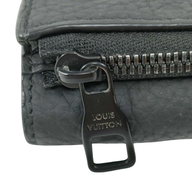 LOUIS VUITTON ルイヴィトン 三つ折り財布 ポルトフォイユ パイロット M82556 ブラツク系 トリヨンレザー メンズ コンパクトウォレット 美品
