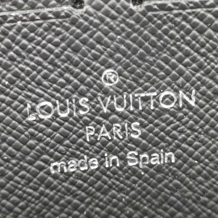 LOUIS VUITTON ルイヴィトン 長財布 ダミエ グラフィット ジッピー ドラゴンヌ N60379 ブラツク系 PVC レザー メンズ L字ファスナー リストレット シルバー金具 美品