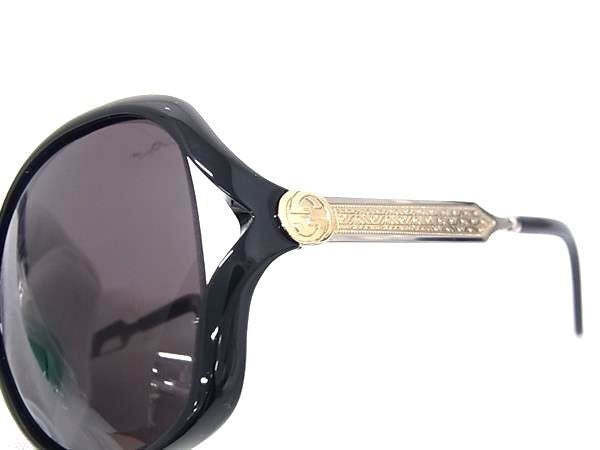 GUCCI グッチ サングラス インターロッキングG GG0076SK ブラック系 アセテート メタル レディース アジアンフィット 美品