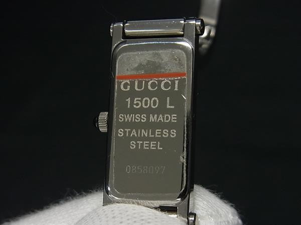 GUCCI グッチ 腕時計 バングルウォッチ 1500L シルバー ピンクシェル文字盤系 ステンレス レディース 2針 クオーツ 美品
