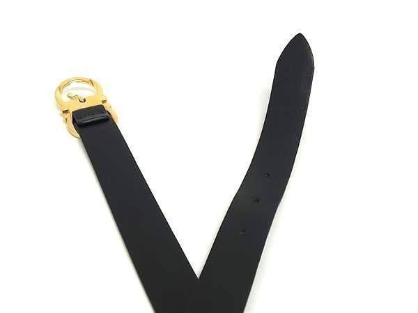 Salvatore Ferragamo フェラガモ ベルト ガンチーニ ナローベルト 23 0001 ブラック系 レザー レディース 美品