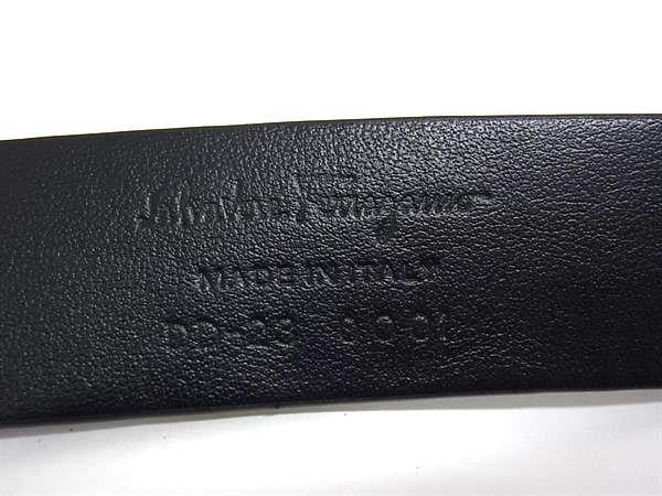 Salvatore Ferragamo フェラガモ ベルト ガンチーニ ナローベルト 23 0001 ブラック系 レザー レディース 美品