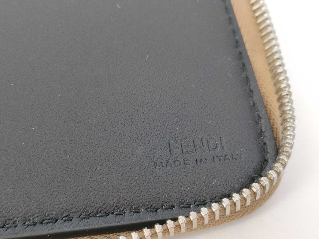 FENDI フェンディ クラッチバッグ 7N0167 ベージュ系 レザー レディース シルバー金具 超美品