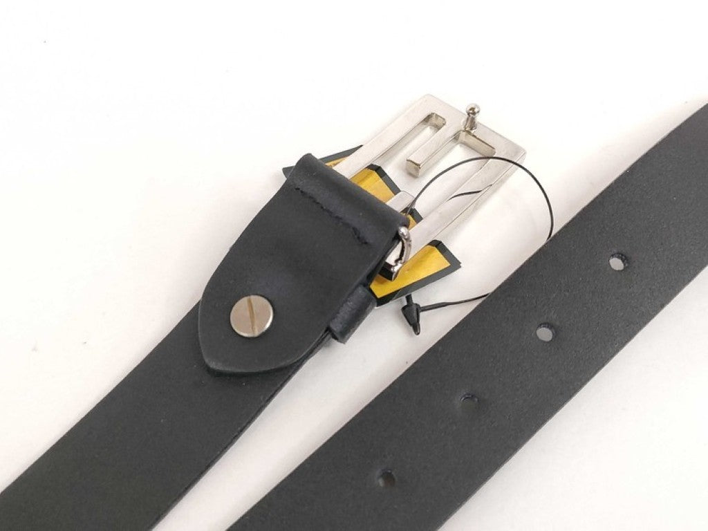 FENDI フェンディ ベルト ブラック系 レザー メンズ FF金具 シルバー金具 美品