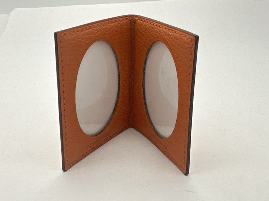 HERMES エルメス フォトケース オレンジ系 レザー ユニセックス 美品