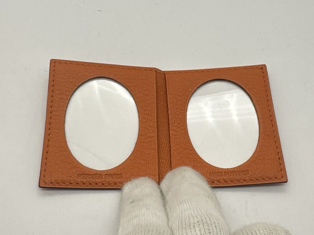 HERMES エルメス フォトケース オレンジ系 レザー ユニセックス 美品