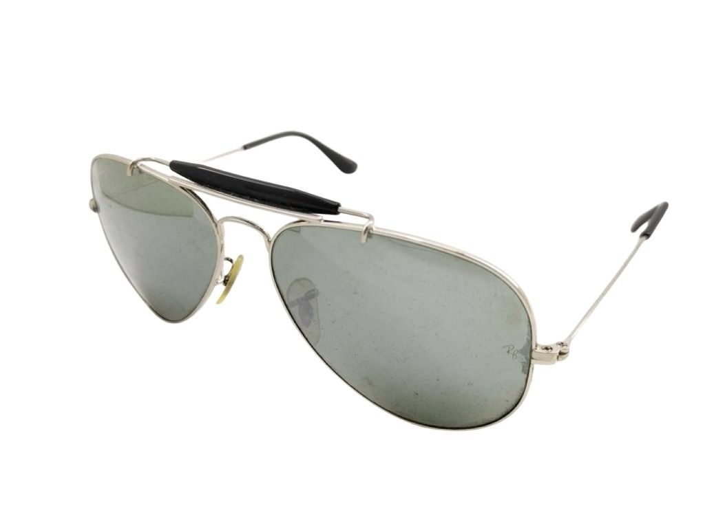 RayBan レイバン サングラス ティアドロップ RB3407 グレー シルバー系 メタル メンズ 美品