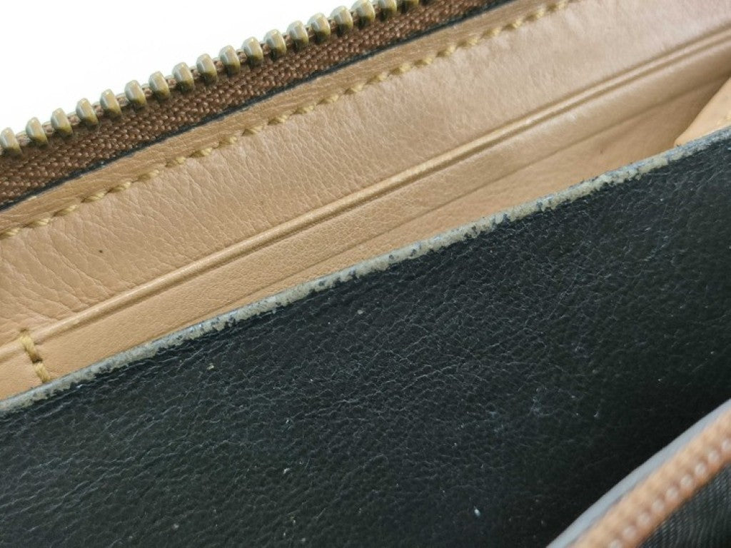 GUCCI グッチ 長財布 マイクログッチシマ 295371 ブラウン系 レザー ユニセックス ラウンドファスナー ホースビット ゴールド金具 美品