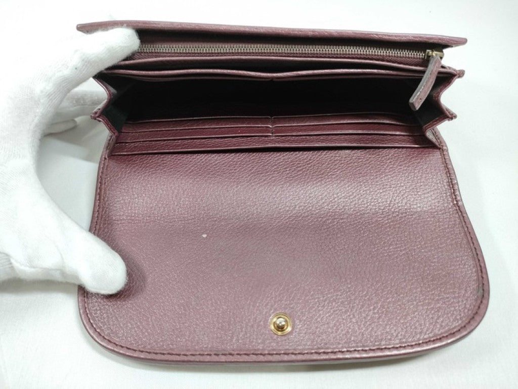 GUCCI グッチ 長財布 ダブルG コンチネンタルウォレット 245739 ボルドー系 レザー レディース 二つ折り ゴールド金具 美品