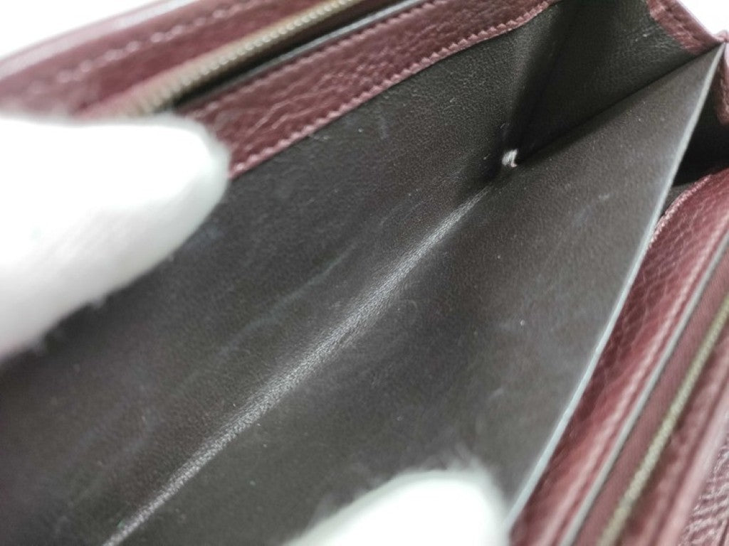 GUCCI グッチ 長財布 ダブルG コンチネンタルウォレット 245739 ボルドー系 レザー レディース 二つ折り ゴールド金具 美品