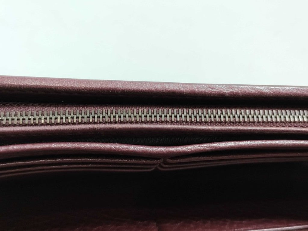 GUCCI グッチ 長財布 ダブルG コンチネンタルウォレット 245739 ボルドー系 レザー レディース 二つ折り ゴールド金具 美品