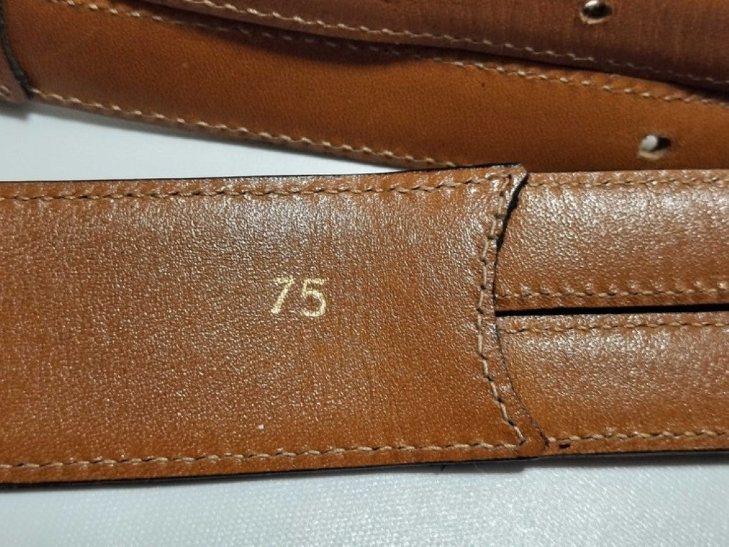 CELINE セリーヌ ベルト ダブルバックル ブラウン系 レザー レディース ゴールド金具 美品
