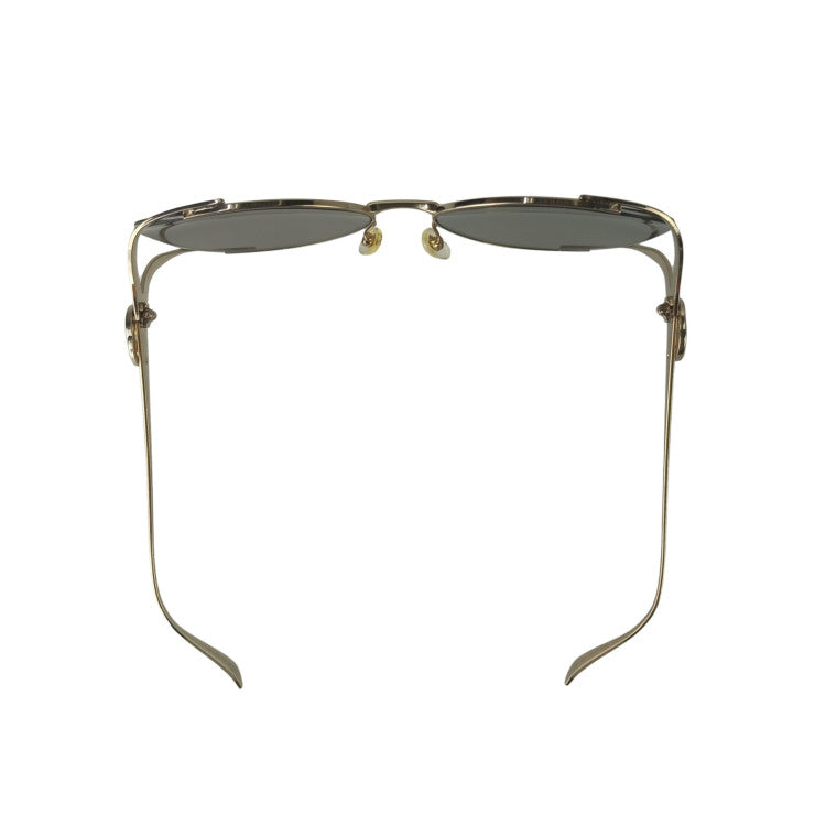 GUCCI グッチ サングラス インターロッキングG ウェブストライプ GG0225S ゴールド ネイビー レッド系 メタル レディース 美品