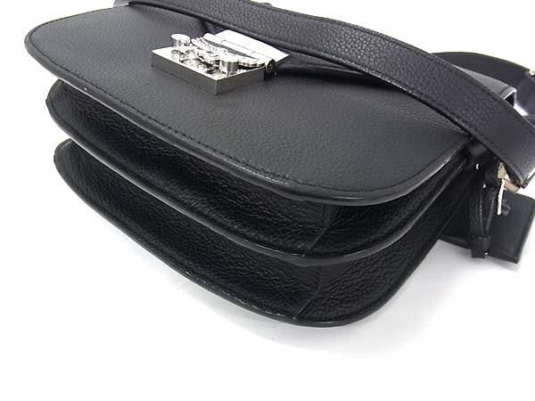 MCM エムシーエム ショルダーバッグ パトリシア MWS7SPA15BK001 ブラック系 レザー レディース シルバー金具 美品