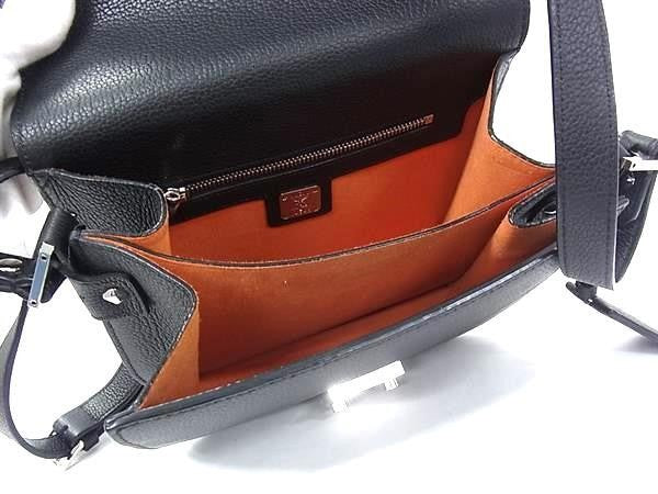 MCM エムシーエム ショルダーバッグ パトリシア MWS7SPA15BK001 ブラック系 レザー レディース シルバー金具 美品