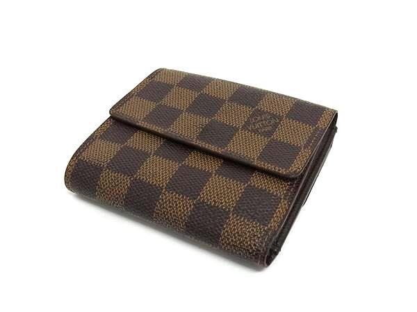 LOUIS VUITTON ルイヴィトン 財布 ポルトモネビエ カルトクレディ N61652 ブラウン ダミエ レディース Wホック 三つ折り財布