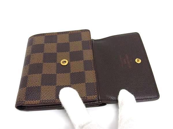 LOUIS VUITTON ルイヴィトン 財布 ポルトモネビエ カルトクレディ N61652 ブラウン ダミエ レディース Wホック 三つ折り財布