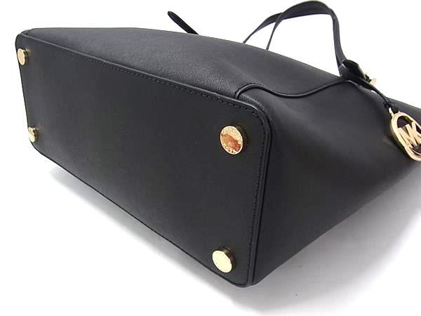 MICHAEL KORS マイケルコース トートバッグ ブラック レザー レディース ゴールド金具 超美品