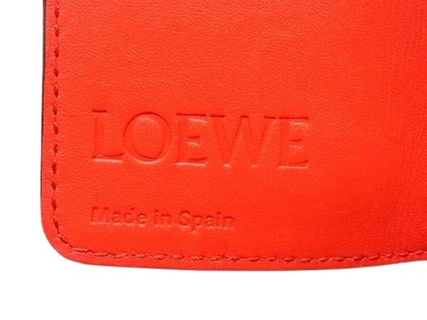 LOEWE ロエベ 6連 キーケース リピートアナグラム レッド レザー レディース シルバー金具 美品