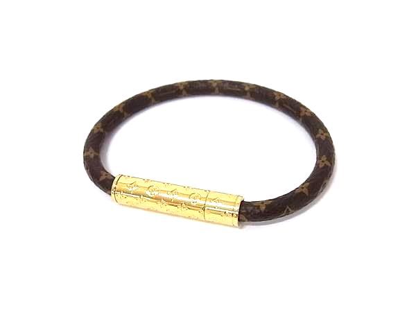 LOUIS VUITTON ルイヴィトン ブレスレット ブラスレ・LVコンフィデンシャル M8274F ブラウン モノグラム ユニセックス ゴールド金具 美品