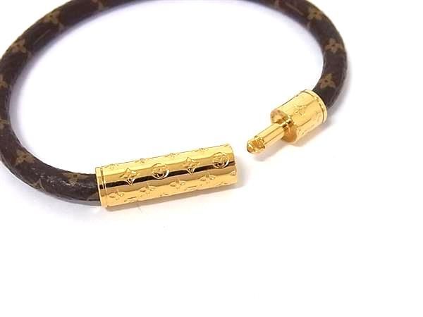 LOUIS VUITTON ルイヴィトン ブレスレット ブラスレ・LVコンフィデンシャル M8274F ブラウン モノグラム ユニセックス ゴールド金具 美品