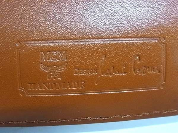 MCM エムシーエム 二つ折り財布 ヴィセトス ロゴグラム コニャック系 レザー メンズ モノグラム 美品