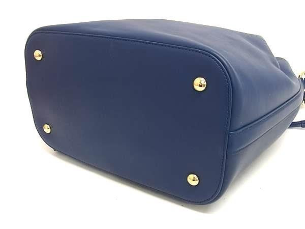 SALVATORE FERRAGAMO フェラガモ ショルダーバッグ ガンチーニ AU-21/F269 ブルー系 レザー レディース ドローストリング 2WAY ゴールド金具 美品