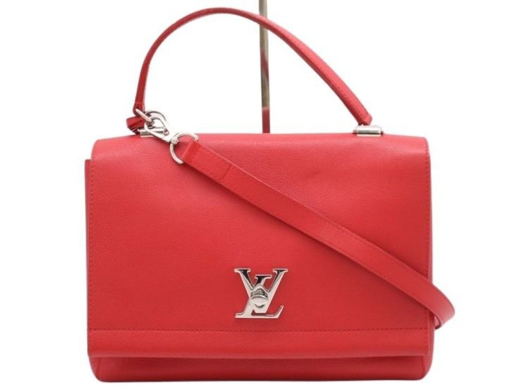 LOUIS VUITTON ルイヴィトン ハンドバッグ ロックミー2 M50363 ルビー ( レッド系) レザー レディース 2WAY ショルダーバッグ シルバー金具 美品