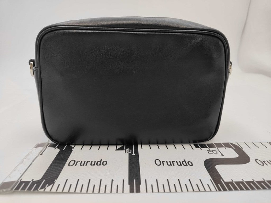 PRADA プラダ ショルダーバッグ 1BH093 ブラック ピンク系 レザー ユニセックス ロゴ 白タグ シルバー金具