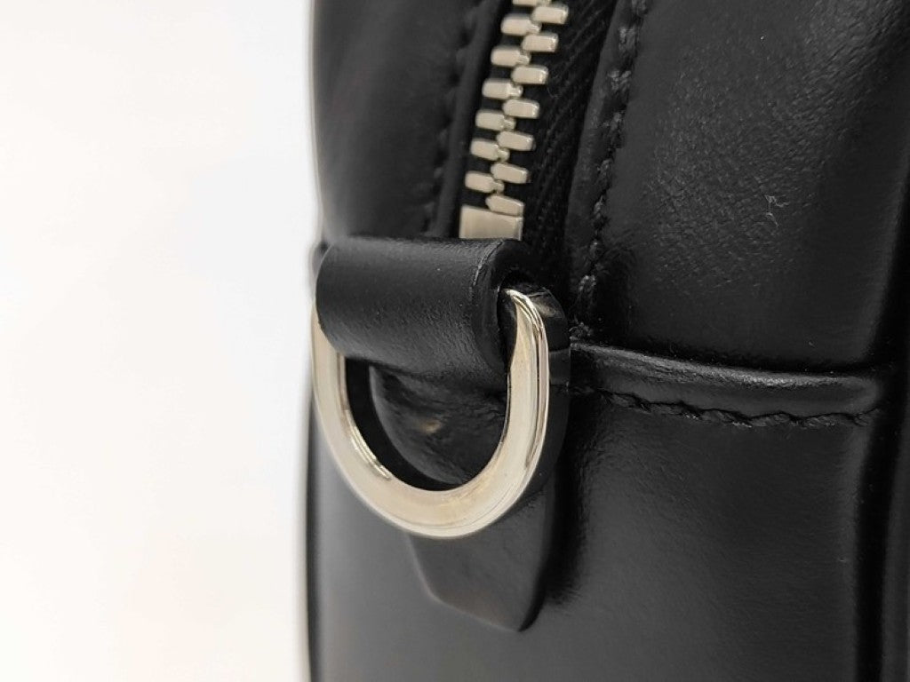 PRADA プラダ ショルダーバッグ 1BH093 ブラック ピンク系 レザー ユニセックス ロゴ 白タグ シルバー金具