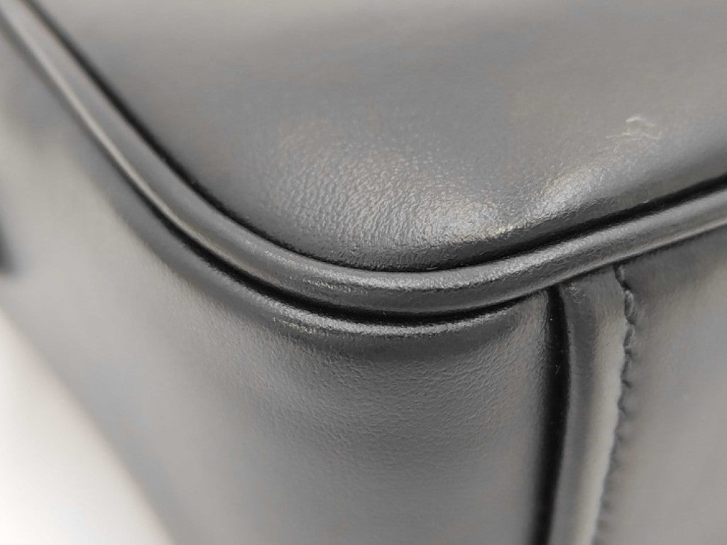 PRADA プラダ ショルダーバッグ 1BH093 ブラック ピンク系 レザー ユニセックス ロゴ 白タグ シルバー金具