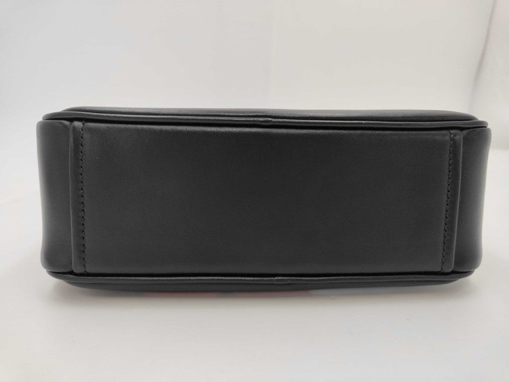 PRADA プラダ ショルダーバッグ 1BH093 ブラック ピンク系 レザー ユニセックス ロゴ 白タグ シルバー金具