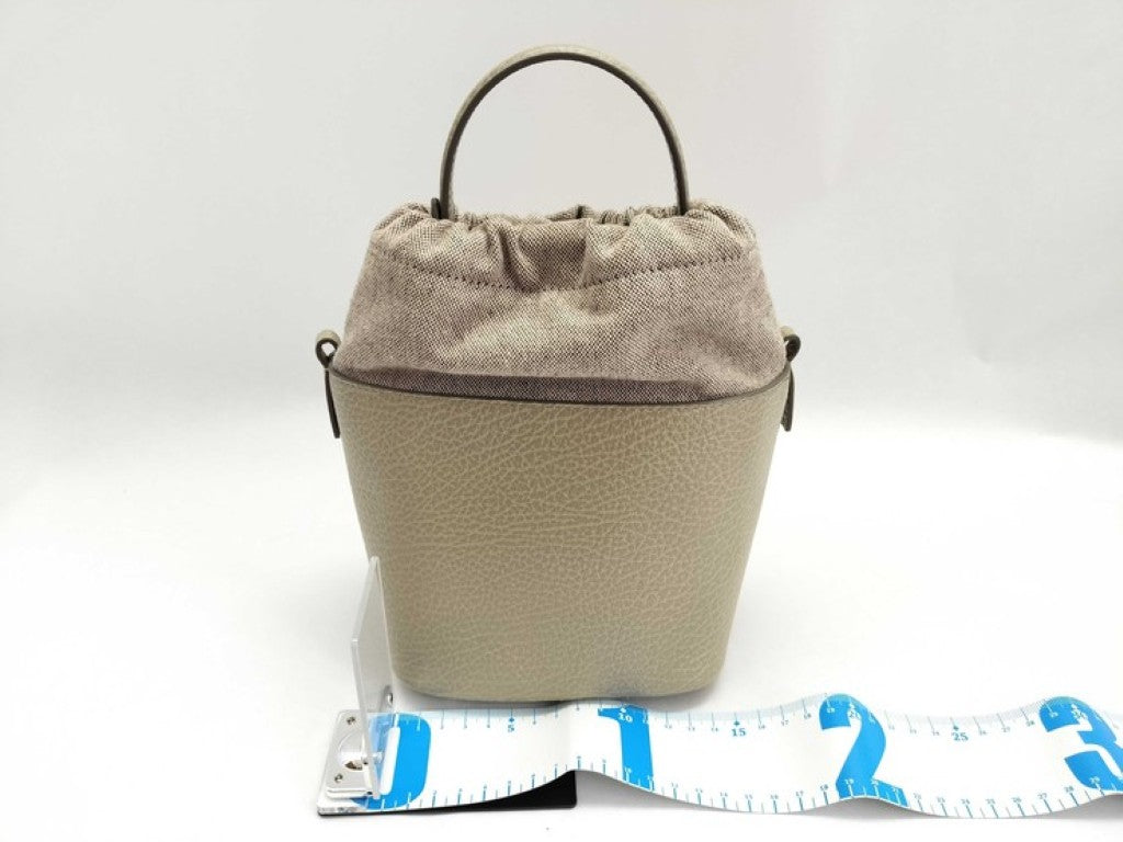 Maison Margiela メゾン マルジェラ ハンドバッグ 5AC S61WG0035 グレージュ系 レザー レディース 2WAY ショルダーバッグ バケットバッグ シルバー金具 美品